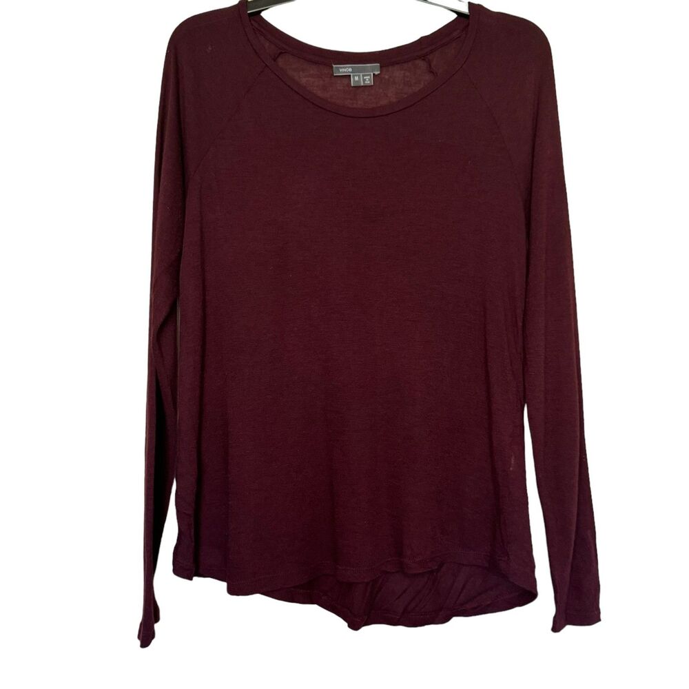 VINCE woman's size medium M Made in USA soft stretch long sleeve classic top - Picture 10 of 10
